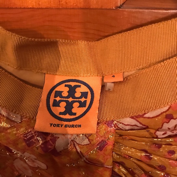 TORY BURCH SILK METALLIC SKIRT - Picture 3 of 6